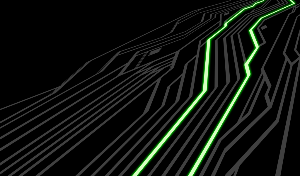 Зеленые линии на черном фоне, аниме Ночь прибытия