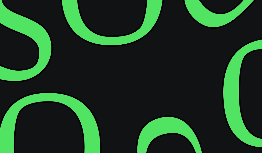 Зеленые кольца на черном фоне
