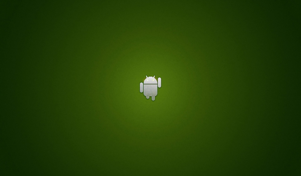 Серый андроид на зеленом фоне