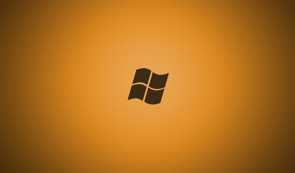 Серый логотип Майкрософт, оранжевый фон