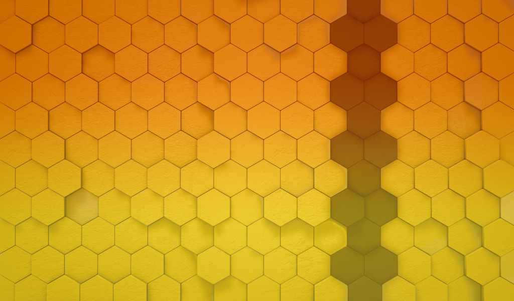 Пчелиные соты, оранжевый фон