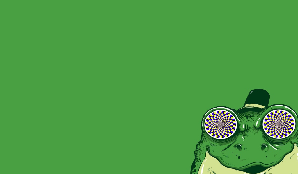 Гипнотическая жаба, зеленый фон