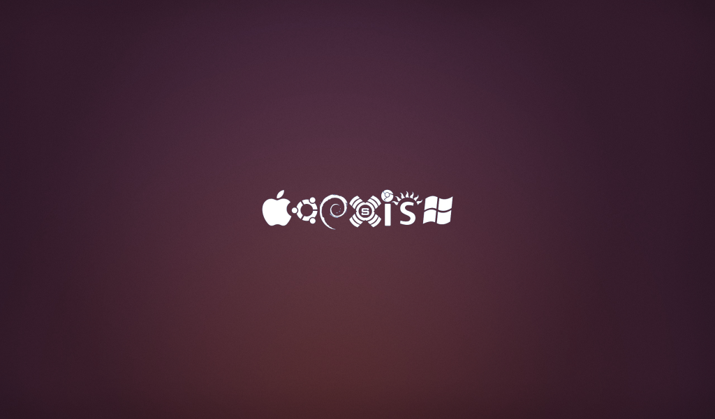 Значки операционных систем на фиолетовом фоне