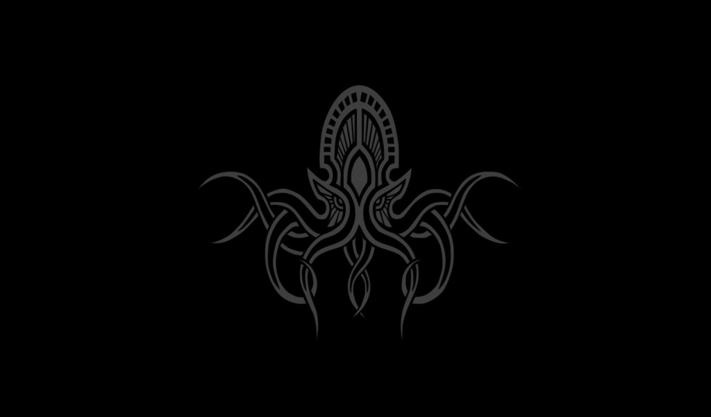 Изображение осьминога инопланетянина на черном фоне