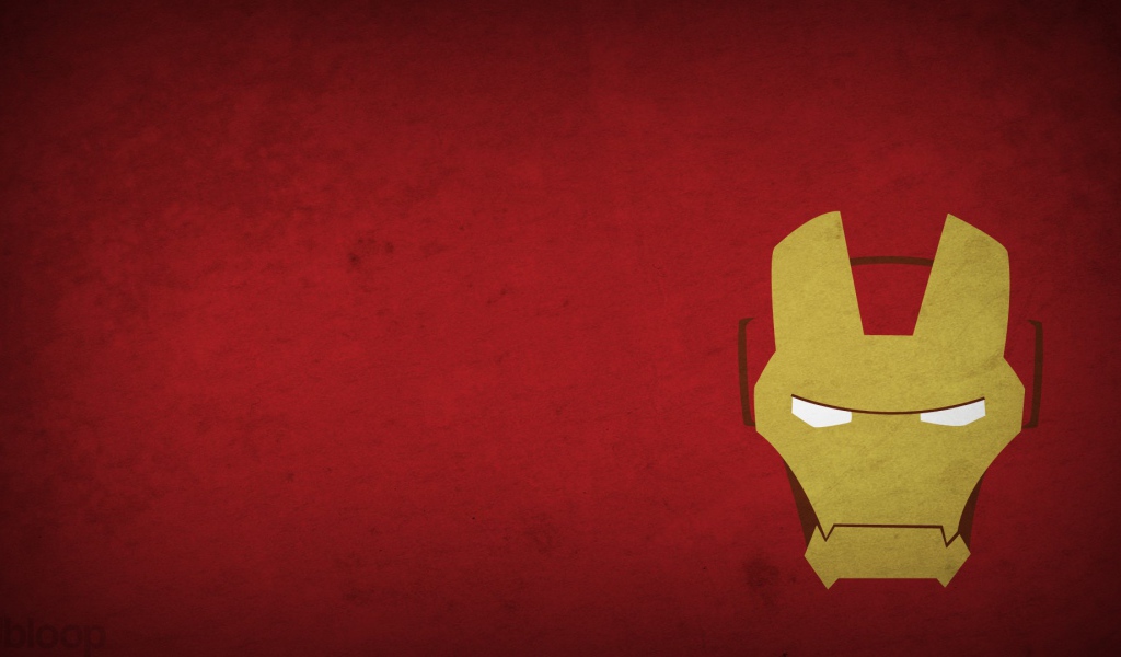 Маска Железного человека, красный фон