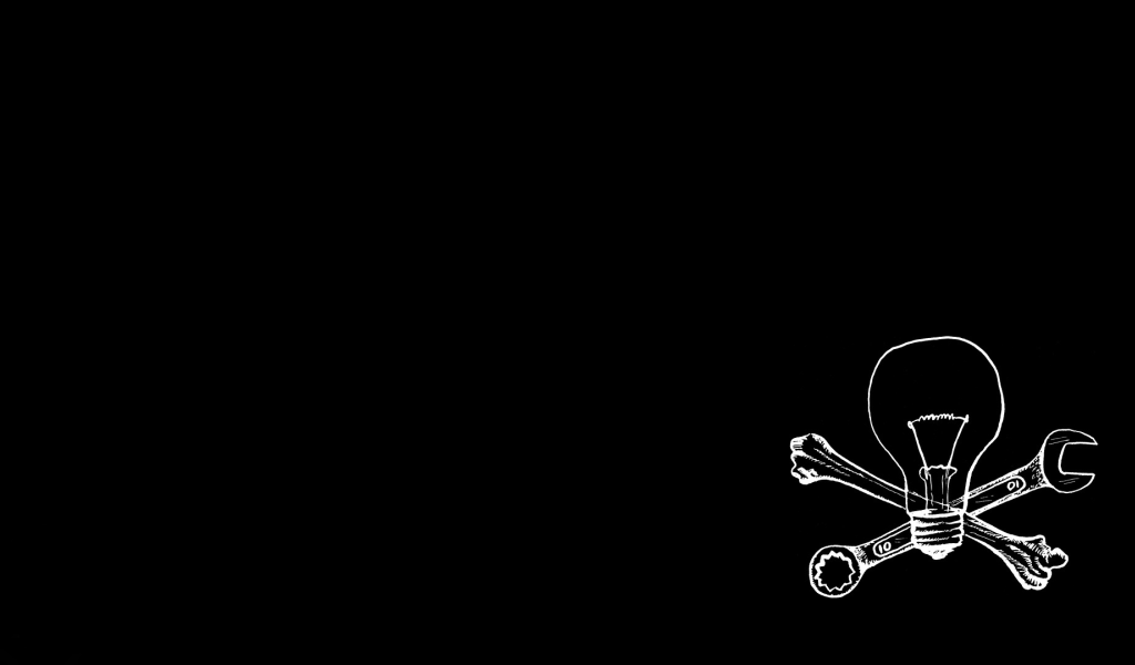 Лампа и инструменты, черный фон