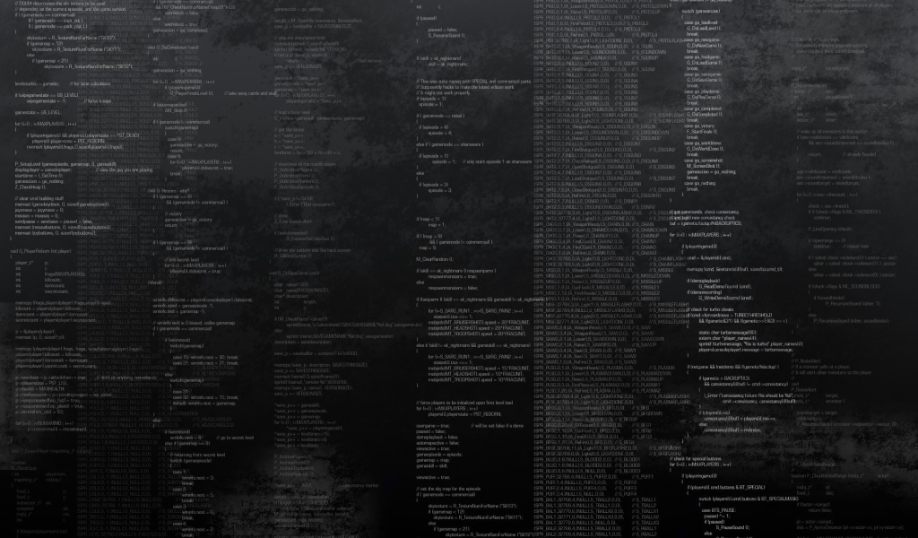 Строки компьютерного кода, серый фон