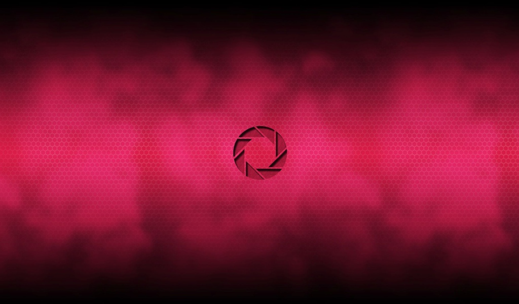 Логотип Aperture Science, красный фон