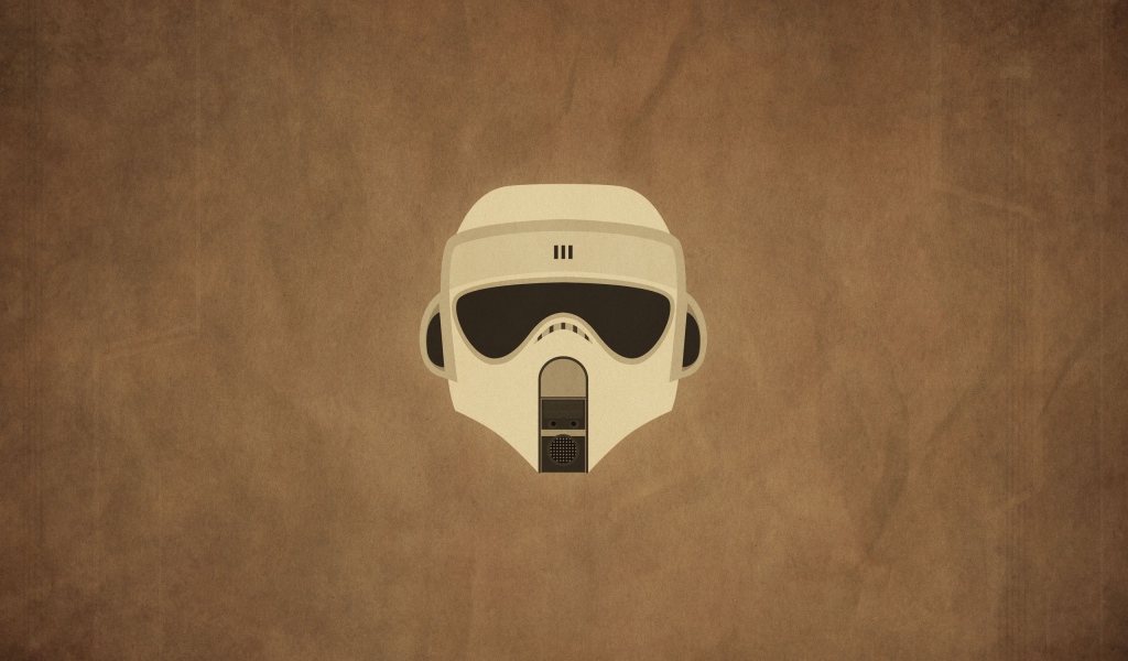 Маска из Звездных войн, коричневый фон