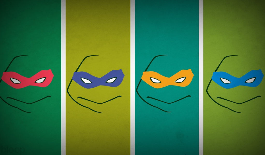 Маски героев Ниндзя Черепашки, фон