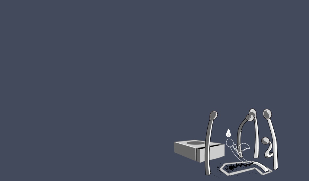 Спички потеряли друга, серый фон