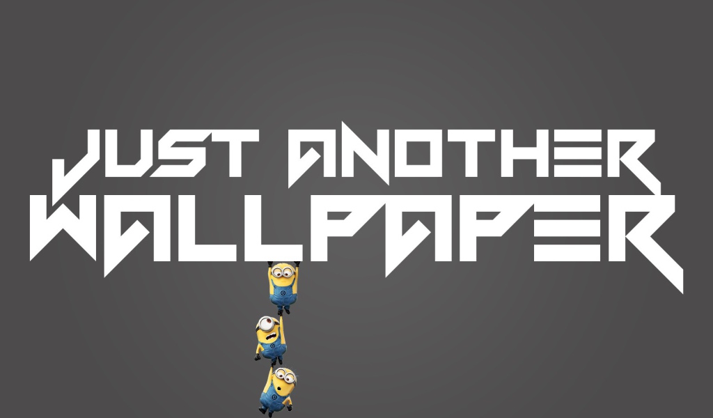 Миньоны поддерживают буквы, серый фон