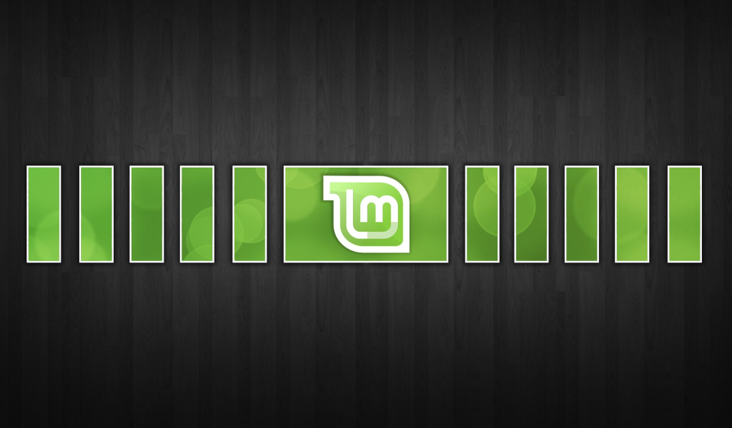 Модульная картина Linux Mint на черном фоне