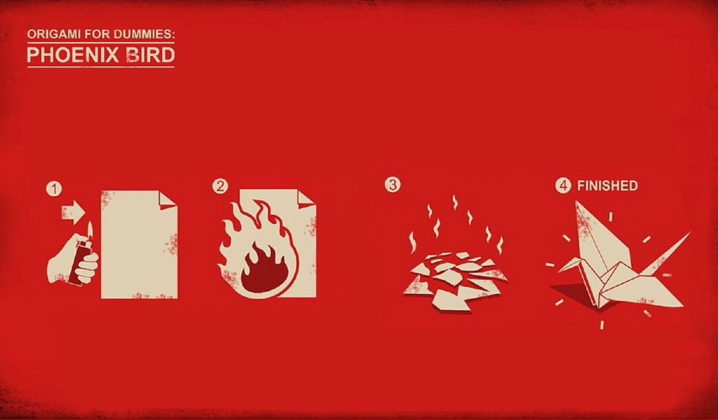 Птица Феникс оригами