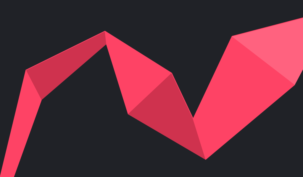 Розовая ломаная лента на сером фоне