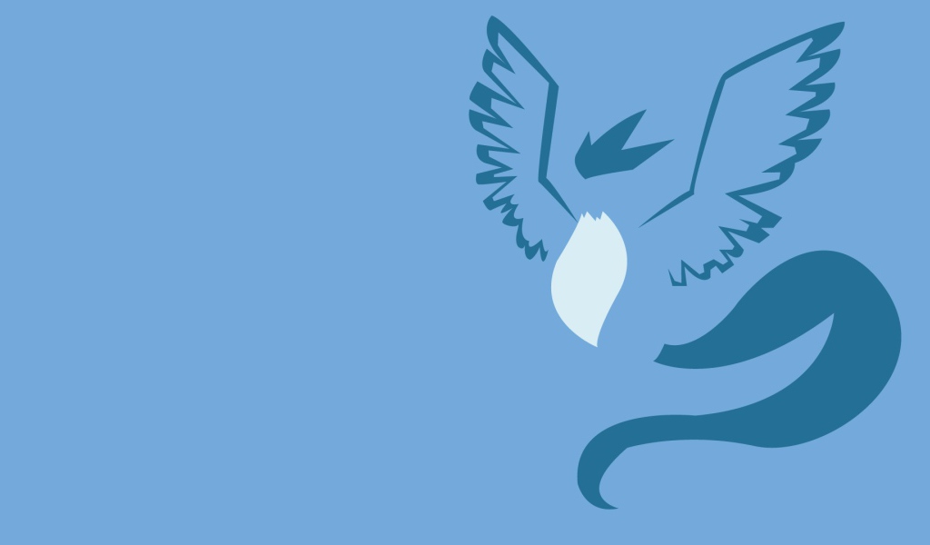 Покемон Артикуно, голубой фон