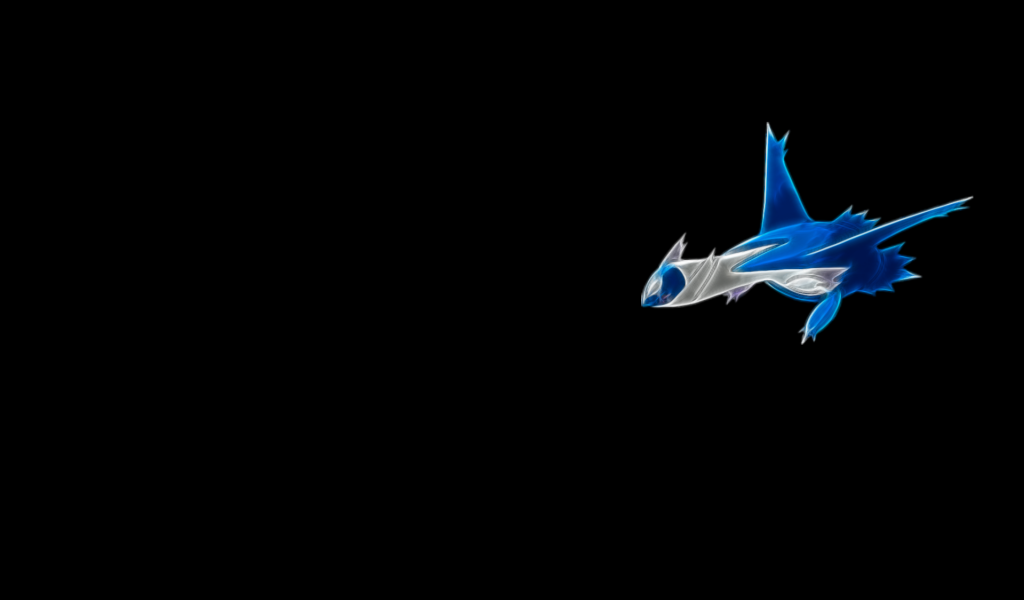 Синий покемон, черный фон