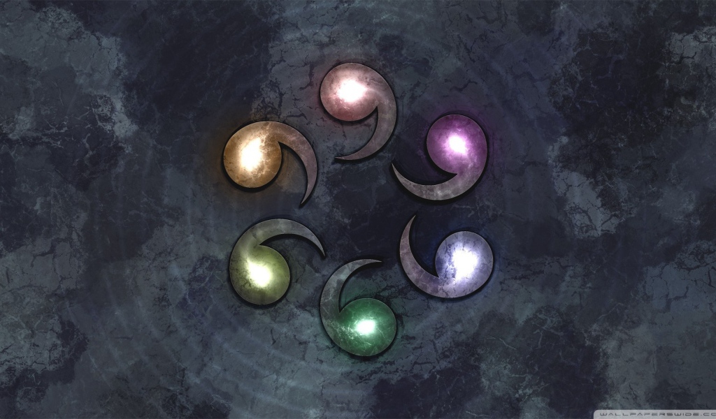 Радужные запятые, фон