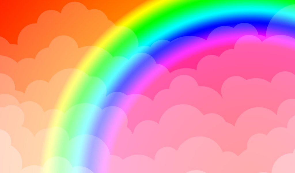 Радуга на облаках, фон