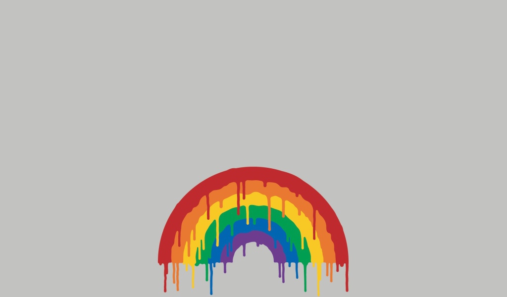 Радуга поплыла, серый фон
