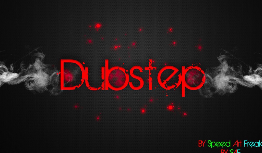 Красная надпись Дабстеп, серый фон