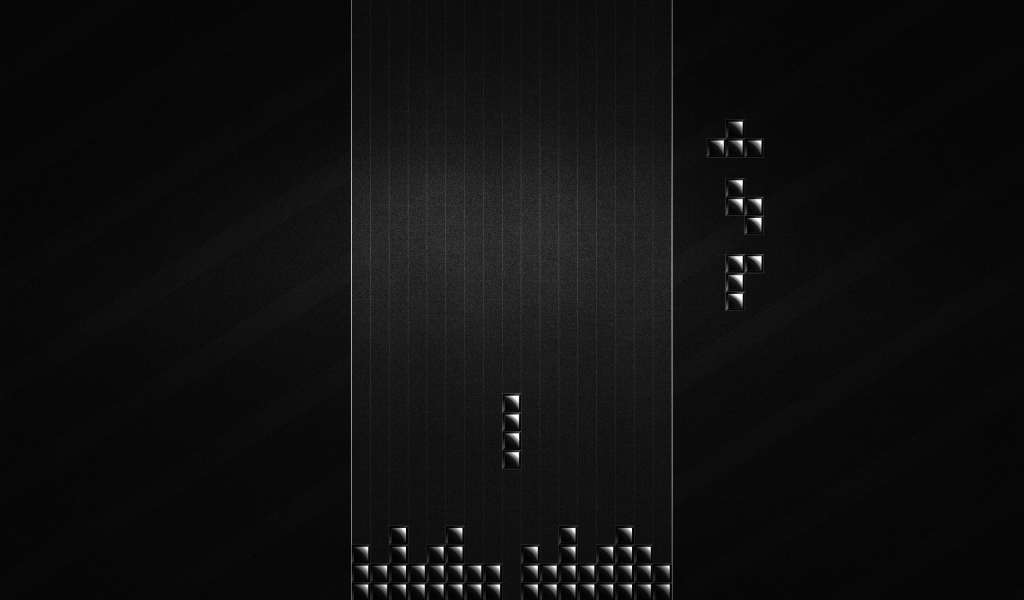 Ретро Тетрис, черный фон