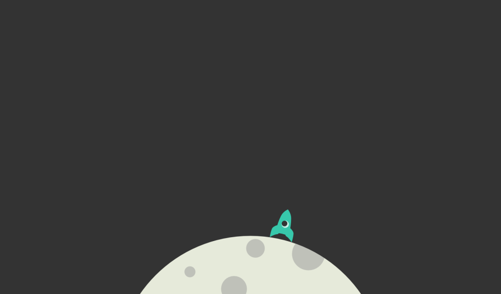 Ракета на Луне, серый фон