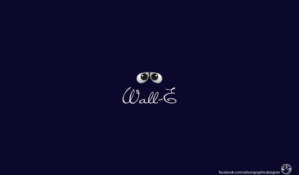 Подпись WALL·E, синий фон
