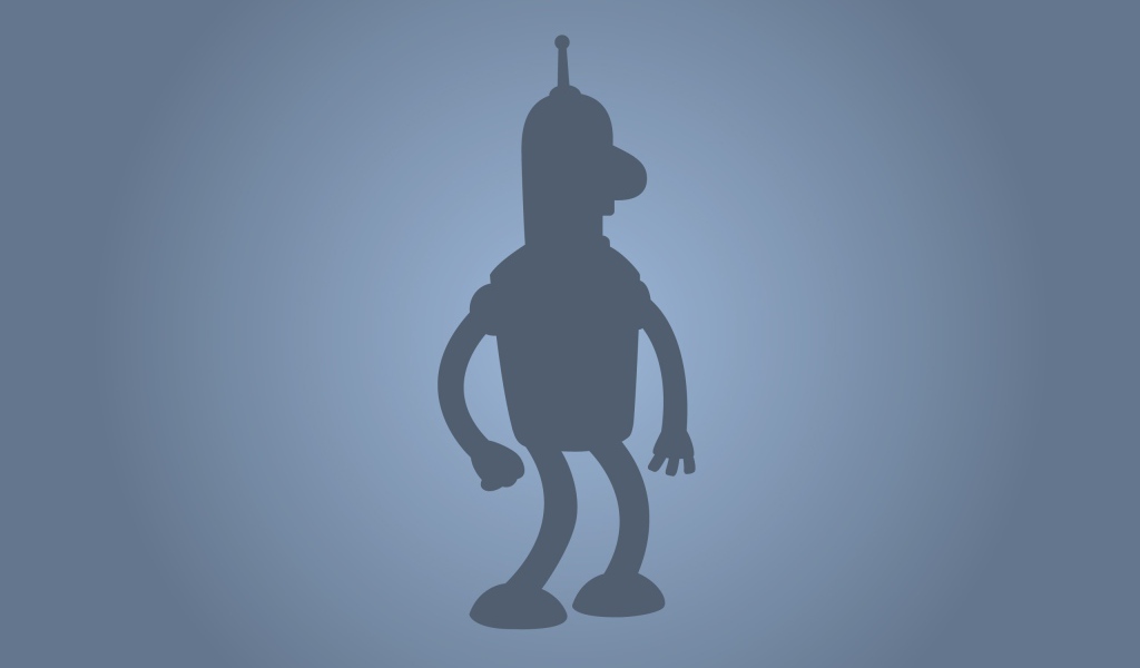 Силуэт Бендера, голубой фон