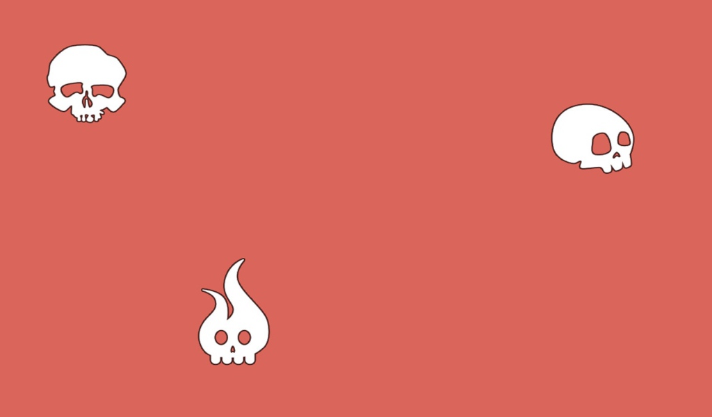 Черепа на розовом фоне