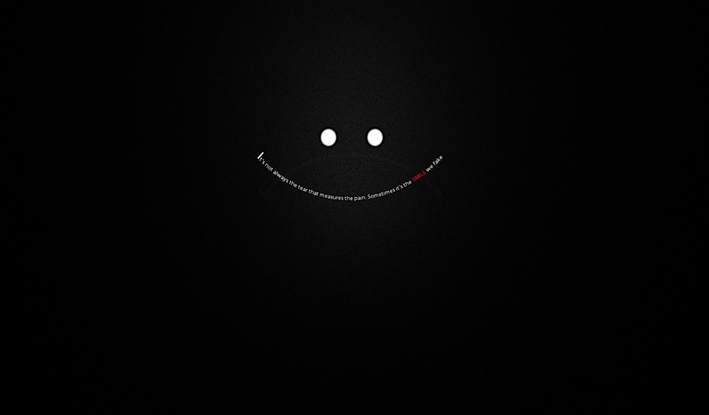 Улыбка из букв, черный фон