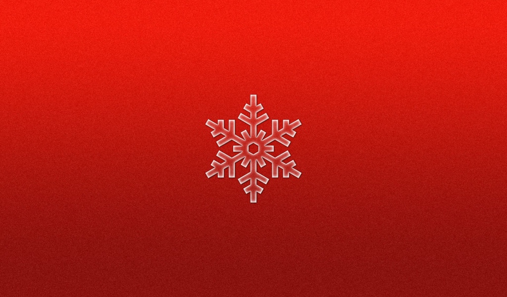 Снежинка на красном фоне