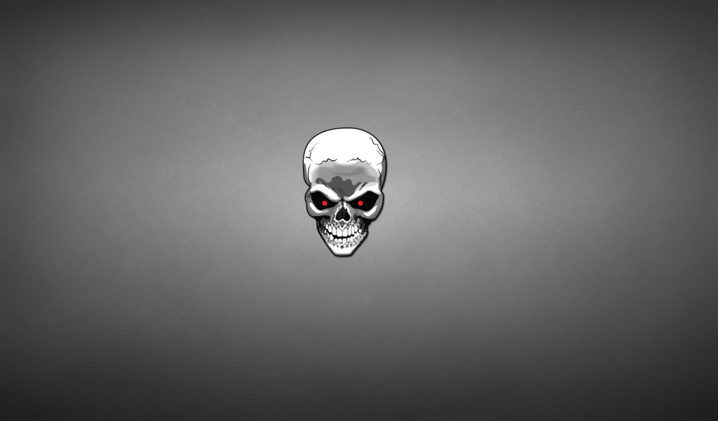 Череп Терминатор, серый фон