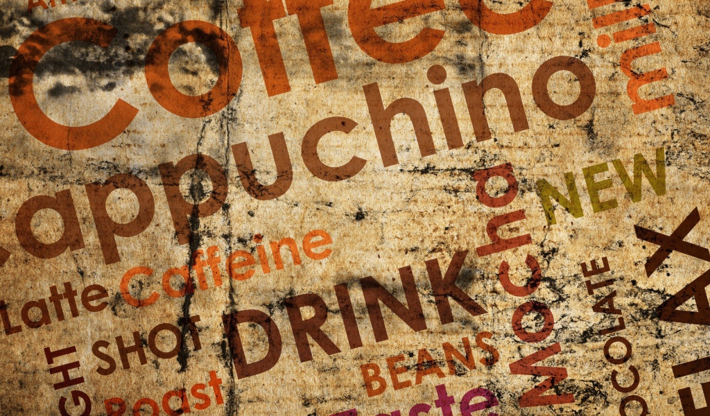 Фон из надписей о кофе