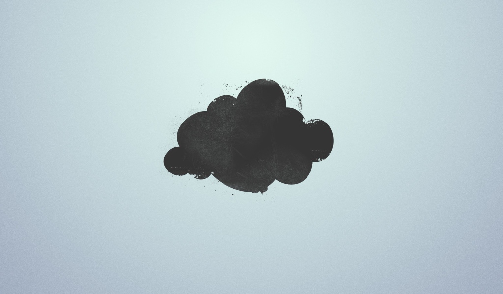 Черное облако на сером фоне