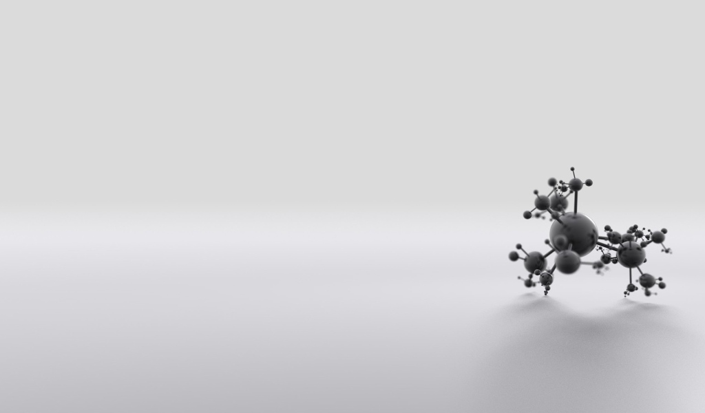 Черная модель химического элемента, серый фон