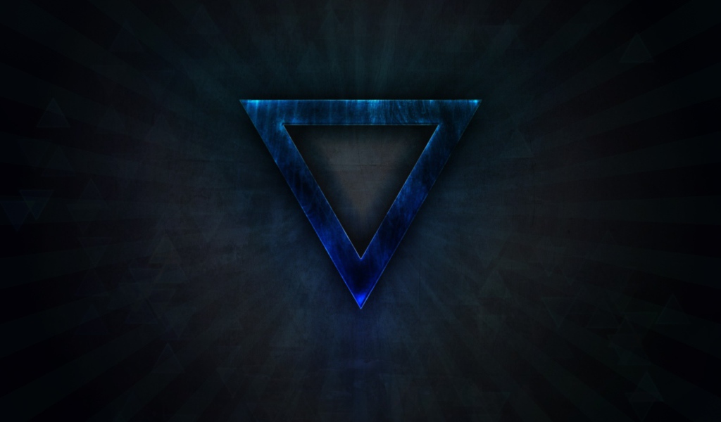 Синий треугольник на черном фоне