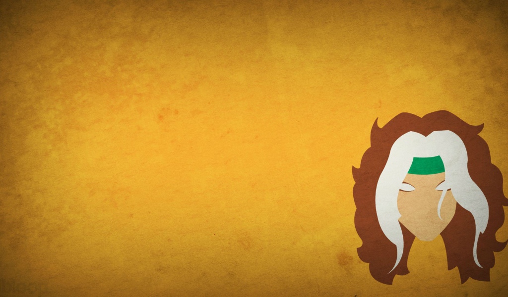 Девушка из Люди Икс, желтый фон