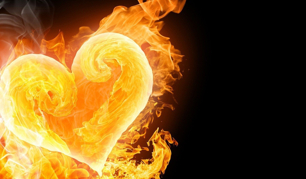 Сердце из клубов огня