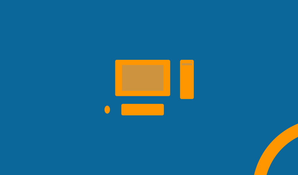 Стилизованное изображение компьютера, голубой фон