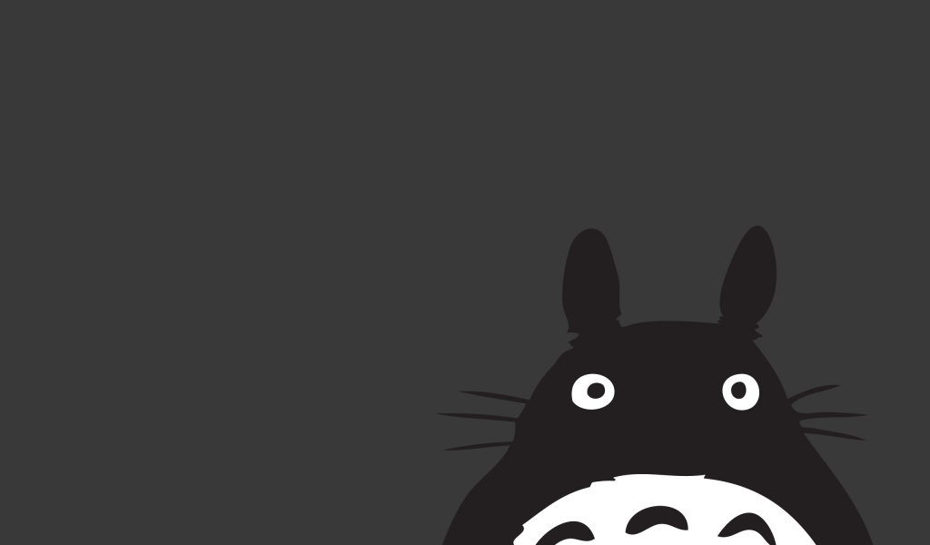 Тоторо, серый фон