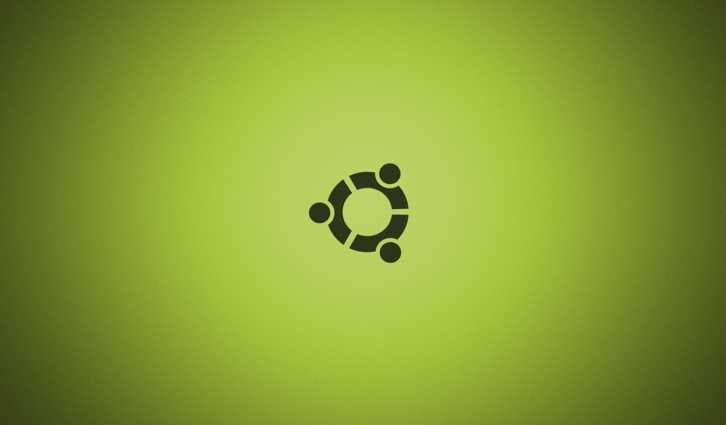 Черный символ Ubuntu на зеленом фоне