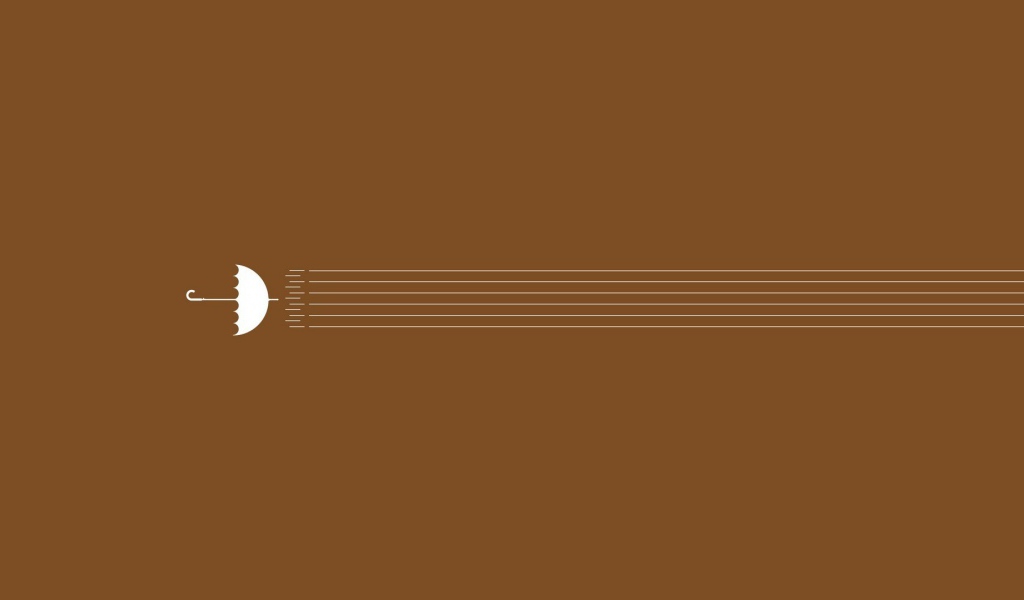 Зонт против дождя, коричневый фон