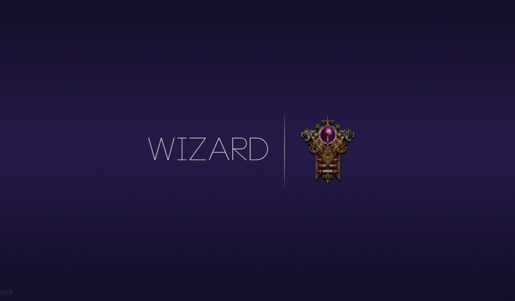 Виззард из игры Diablo 3, фиолетовый фон