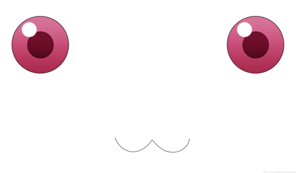 Белый фон, волшебный кот из аниме Девочка-волшебница Мадока