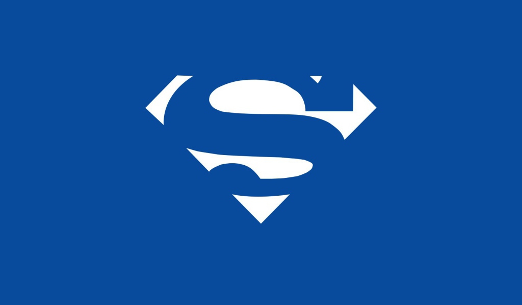 Белый символ Супермена, голубой фон