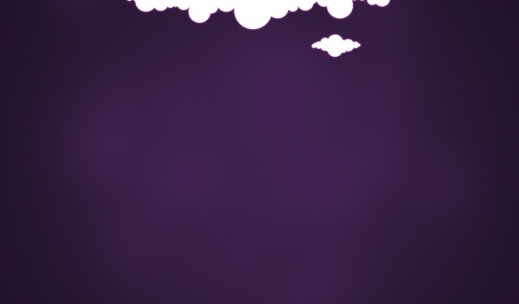 Белые облака, фиолетовый фон
