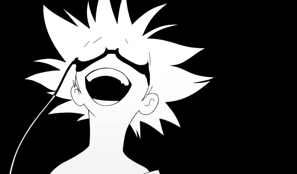 Белое лицо на черном фоне, аниме Ковбой Бибоп