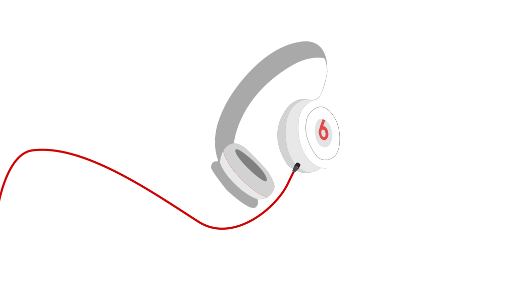 Белые наушники Beats, белый фон