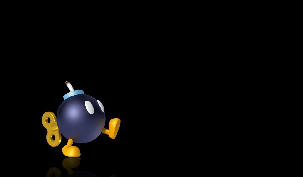 Заводная бомба на черном фоне